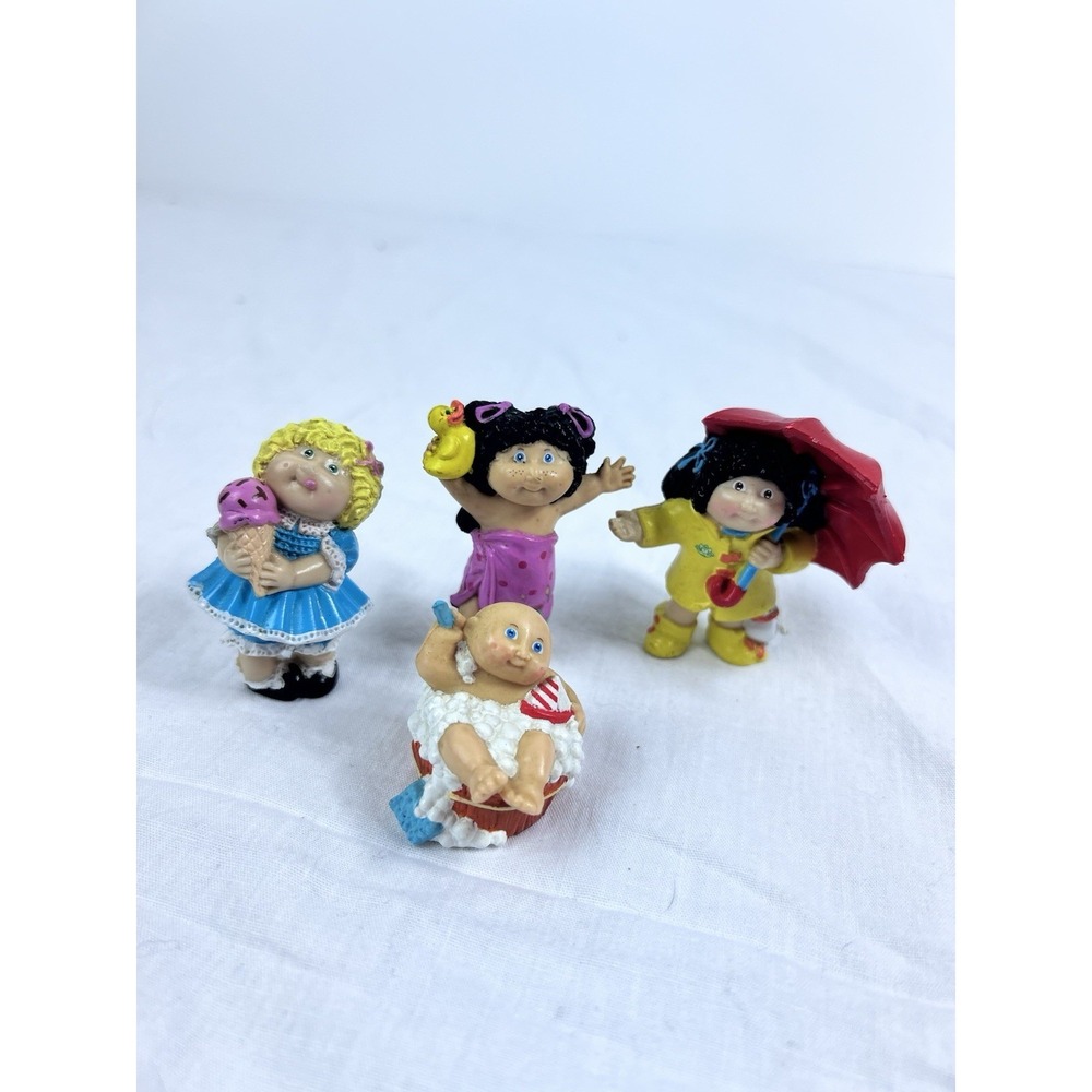 Lot of 4 Original Vintage Cabbage Patch Kids Miniature PVC Figurines 1984 2-2.5"